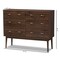 Baxton Studio Disa Mid-Century Modern Walnut Brown Finished 6-Drawer Dresser 142-8006 - alternate 2
